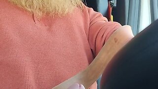 Cumming a little at first, then a lot while driving