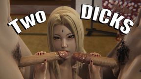 Two dicked Tsunade gets pounded mercilessly and ravished beyond pleasure