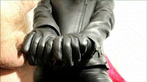 Handjobs in leather glove and jacket 1280x720 WMV