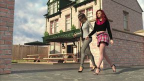 Blake Meets Her Fried Prettiest Friend Bree Near City Subway