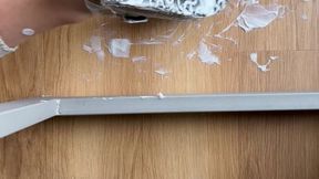 Messy lotion session - Birkenstock Arizona sandals