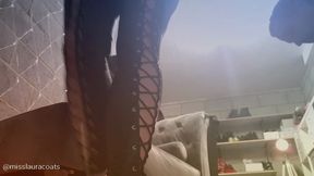 My very own personal shoe cleaner makes my stilettos shine while being humiliated!!