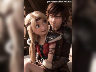 Astrid Hofferson and Hiccup filming their 1st sex movie How to educate your Dragon CG toon animation