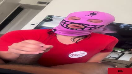 Masked Sloppy Blowjob