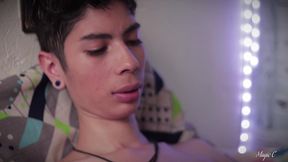 hot big dick latino magic c jerks with spit, cums inside a cup and lets it drip into his mouth to swallow his own cum