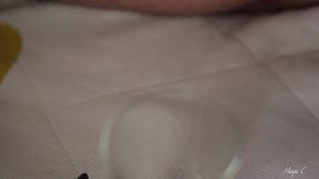 hot big dick latino magic c jerks with spit, cums inside a cup and lets it drip into his mouth to swallow his own cum
