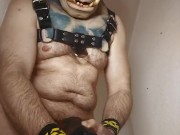 Orc piss and cum in condom.