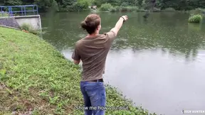 He Spots A Cute Twink Fishing And Offers Him Enough Cash To Make Him Suck His Dick - Hunter