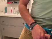 Verbal masturbation with ball - cock ring, sagging, jerk-off and cum. Hollister wanker