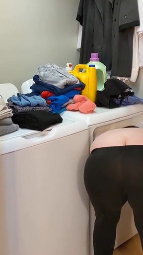 Little stepsister stuck in dryer