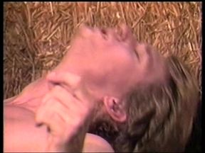 Mustachioed mature man screws a young stable boy in the barn