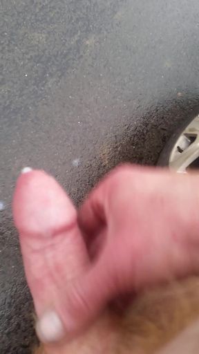 Wanking outdoors naked cumming on the road