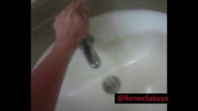 Peeing in Public Toilet and Washing Hand