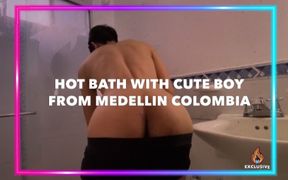 Hot bath with cute boy from Medellin Colombia