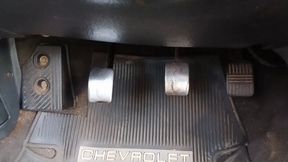 A goddess in high heels pumping vintage car pedals (3)