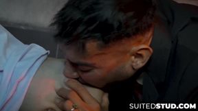 Luciano rides the sling and gets banged by Viktor Rom