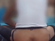Splitting anal training with huge Doc Johnson Ass Servant