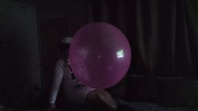 Blowing a red Wubble in the Living