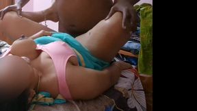 Hot aunty Sreejaa in pink blouse and saree pussy fingered and fucked