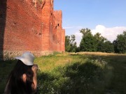 Naked walk visiting castle. Public nudity MiaAmahl