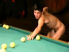 Russian Soldiers Play Pool in Nude