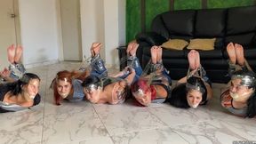 Six Girls Tied Up, Gagged and Hogtied by Mary the Catgirl! (wmv)