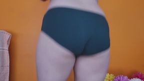 Jumping on the Trampoline in Green Panties Shaking Butt and Bouncing