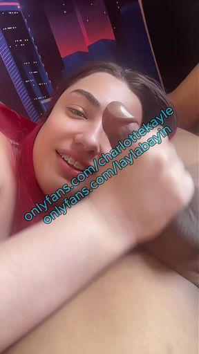 Trans girl sucking her girlfriend's cock