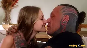 Tiny Tiffany Tatum rails Diesel's monster cock, pumping out and groaning with pleasure.