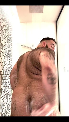 A Furry Boy Lathering up