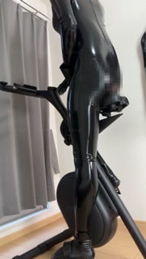 [Dildo] Workout with Latex Fitness Gear Training💕