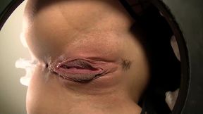 sexy latina, veronica rodriguez, wearing a provocative fishnet maid costume, discovers a...