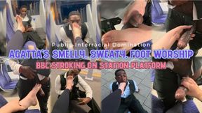 Agatas Smelly, Sweaty, Public Foot Worship - BBC Stroking On Station Platform - Public Interracial Domination - Ft Agata & Elitefeetstreet
