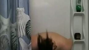 Hot amateur brunette white girl masturbated in the bathroom