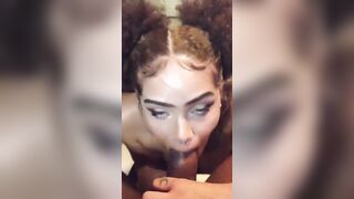 Irresistible light skinned women blows BBC and takes a facial