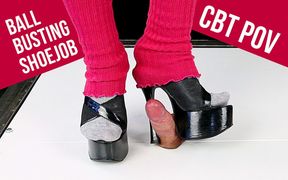 High heels and ballbusting CBT POV