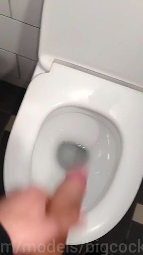 A Handsome Man with a Big Dick Jerks off in a Shopping Mall with Moans and Screams