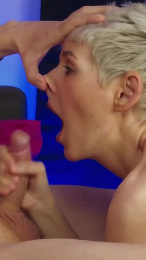 Cock Smelling with Epic Facial - Hottest Short Hair MILF