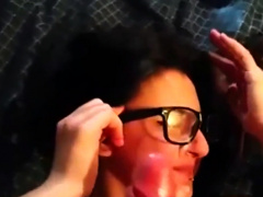 Cum on girl's glasses (napoletana)