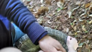 Busty Italian fucked in the woods in front of a voyeur