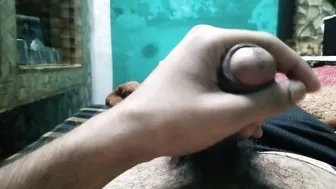 Skinny Twink Gives Big Cock Handjob in Apartment
