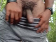 Buck Naked freeballing with his bbc at camp