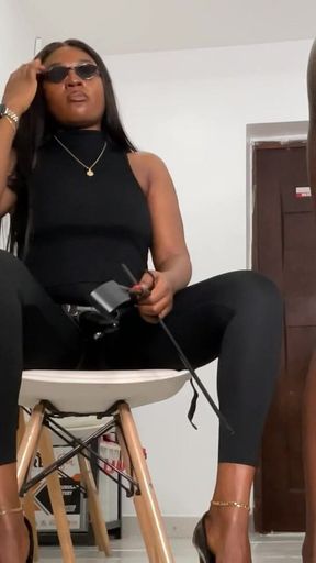 Domina Havi Inspects the Slave as He Sluts Himself Out