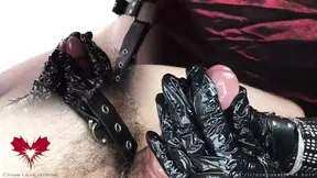 Mistress teaches special femdom technique with latex gloves