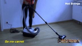 Hot Svenja new house vacuuming living room