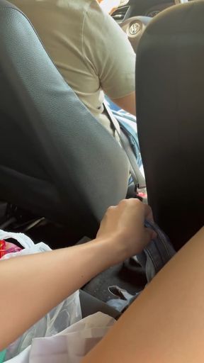 Teasing unknown driver by taking off his clothes   Clip 1