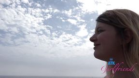 Romantic trip to the beach with Dez Hansen and fucking her tight pussy POV in the car