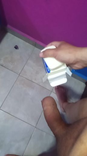I masturbate my big cock with paper and cardboard until it&#039;s nice and long