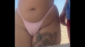 I let the young guy touch my pussy on the beach and of course I also touched his dick