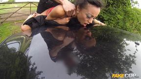 Start of Watch: Long Legged Ebony Babe's Cop Fantasy